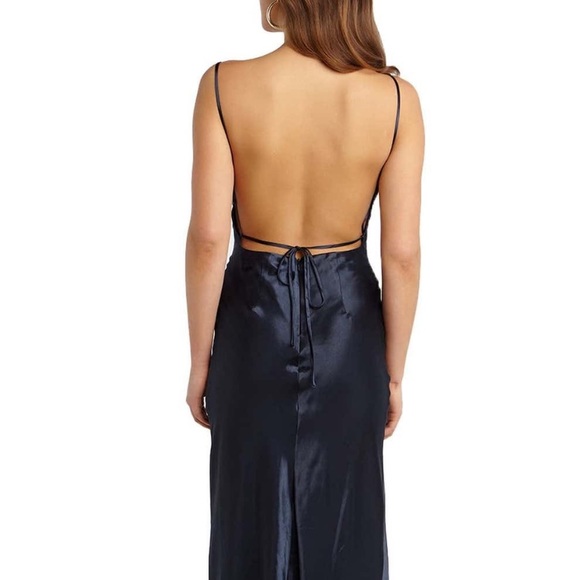 😊Bardot 🌟Black Iris Drape Slipdress M - Picture 5 of 15